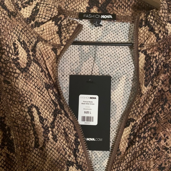 NWT! Fashion Nova - Fierce Mode Mesh Midi Dress - Picture 1 of 3